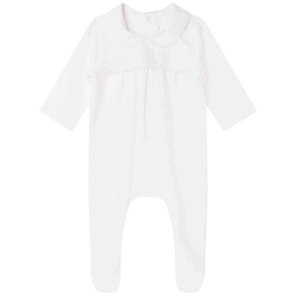 Chloé Kids White Lace Babygrow 18 mo